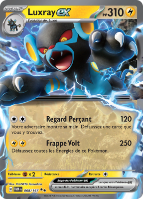 Carte Pokémon Luxray-ex 068/167 Double rare Mascarade Crépusculaire