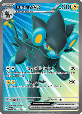Carte Pokémon Luxray-ex 195/167 Ultra Rare Mascarade Crépusculaire
