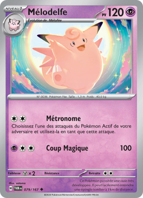 Carte Pokémon Mélodelfe 079/167 Peu commune Mascarade Crépusculaire