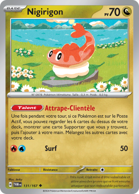 Carte Pokémon Nigirigon 131/167 Peu commune Mascarade Crépusculaire