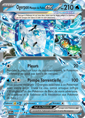 Carte Pokémon Ogerpon Masque du Puits-ex 064/167 Double rare Mascarade Crépusculaire