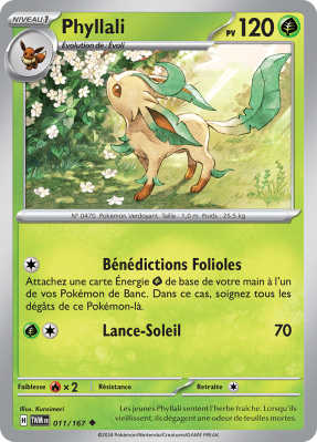 Carte Pokémon Phyllali 011/167 Peu commune Mascarade Crépusculaire