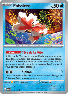 Carte Pokémon Poissirène 044/167 Commune Mascarade Crépusculaire