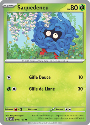 Carte Pokémon Saquedeneu 001/167 Commune Mascarade Crépusculaire