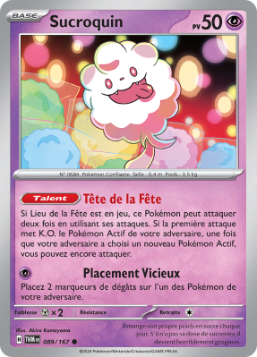 Carte Pokémon Sucroquin 089/167 Commune Mascarade Crépusculaire