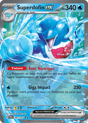 Carte Pokémon Superdofin-ex 061/167 Double rare Mascarade Crépusculaire
