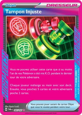 Carte Pokémon Tampon Injuste 165/167 HIGH-TECH Mascarade Crépusculaire