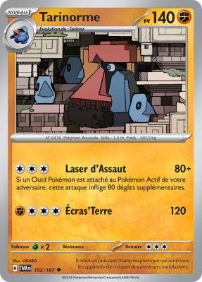 Carte Pokémon Tarinorme 102/167 Peu commune Mascarade Crépusculaire