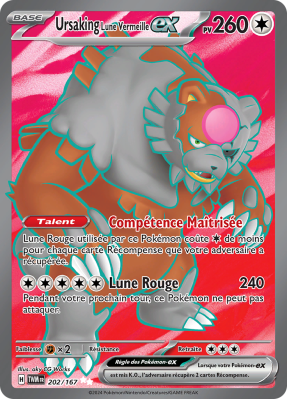 Carte Pokémon Ursaking Lune Vermeille-ex 202/167 Ultra Rare Mascarade Crépusculaire