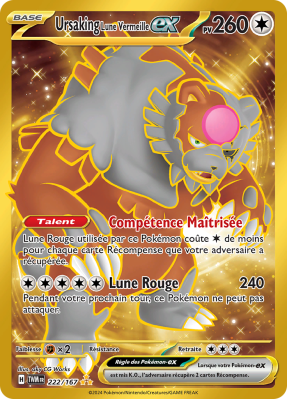 Carte Pokémon Ursaking Lune Vermeille-ex 222/167 Gold Mascarade Crépusculaire