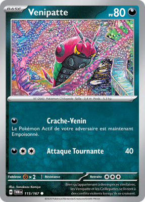 Carte Pokémon Venipatte 115/167 Commune Mascarade Crépusculaire