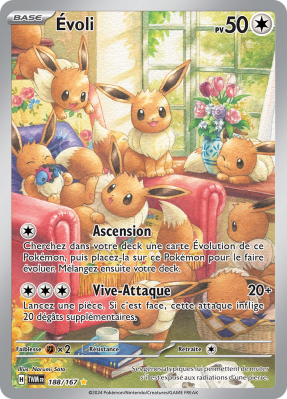 Carte Pokémon Évoli 188/167 AR Mascarade Crépusculaire