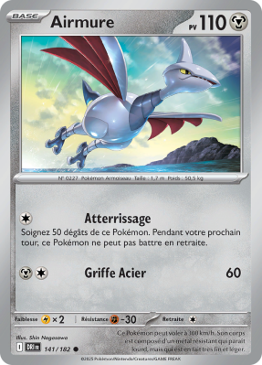 Carte Pokémon Airmure 141/182 Commune Rivalités Destinées