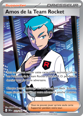 Carte Pokémon Amos de la Team Rocket 223/182 Ultra Rare Rivalités Destinées