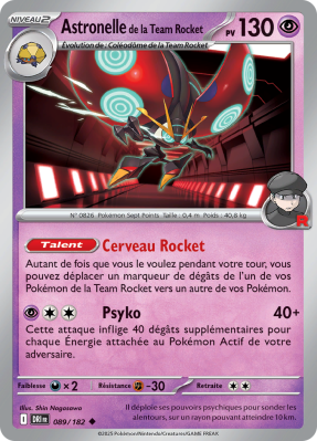 Carte Pokémon Astronelle de la Team Rocket 089/182 Peu commune Rivalités Destinées