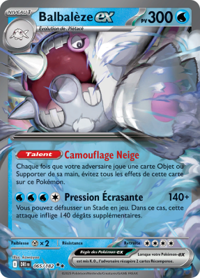 Carte Pokémon Balbalèze-ex 065/182 Double rare Rivalités Destinées