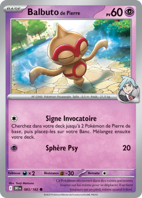 Carte Pokémon Balbuto de Pierre 083/182 Commune Rivalités Destinées