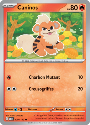 Carte Pokémon Caninos 027/182 Commune Rivalités Destinées