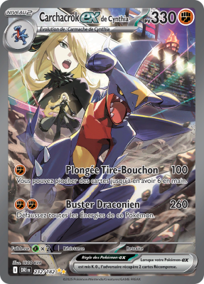 Carte Pokémon Carchacrok-ex de Cynthia 232/182 Alternative Rivalités Destinées