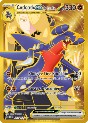 Carte Pokémon Carchacrok-ex de Cynthia 241/182 Gold Rivalités Destinées