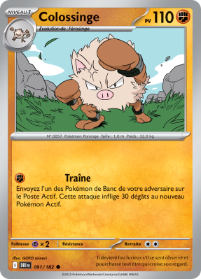 Carte Pokémon Colossinge 091/182 Commune Rivalités Destinées