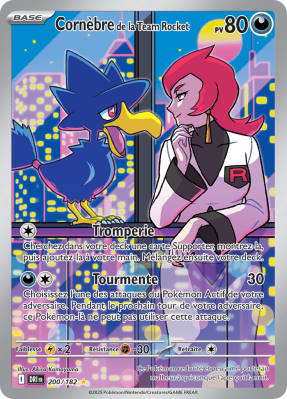 Carte Pokémon Cornèbre de la Team Rocket 200/182 AR Rivalités Destinées