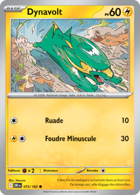 Carte Pokémon Dynavolt 075/182 Commune Rivalités Destinées