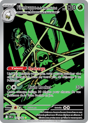 Carte Pokémon Filentrappe de la Team Rocket 187/182 AR Rivalités Destinées