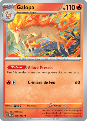 Carte Pokémon Galopa 030/182 Peu commune Rivalités Destinées