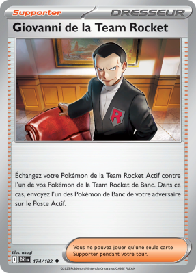 Carte Pokémon Giovanni de la Team Rocket 174/182 Peu commune Rivalités Destinées
