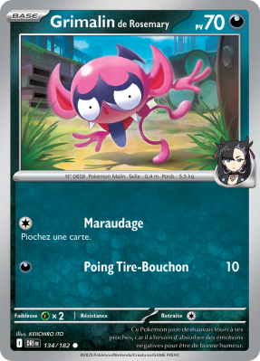 Carte Pokémon Grimalin de Rosemary 134/182 Commune Rivalités Destinées