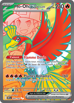 Carte Pokémon Ho-Oh-ex de Luth 209/182 Ultra Rare Rivalités Destinées