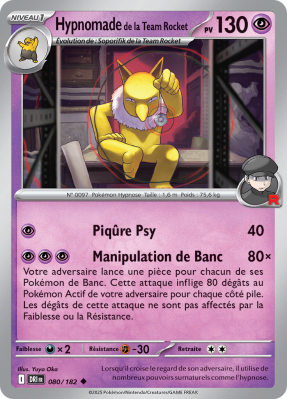 Carte Pokémon Hypnomade de la Team Rocket 080/182 Peu commune Rivalités Destinées