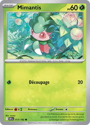 Carte Pokémon Mimantis 013/182 Commune Rivalités Destinées
