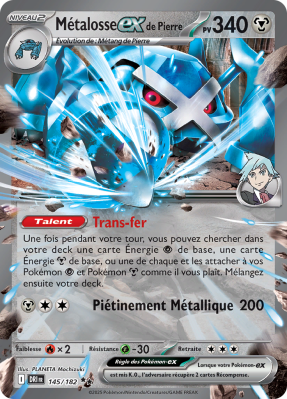 Carte Pokémon Métalosse-ex de Pierre 145/182 Double rare Rivalités Destinées