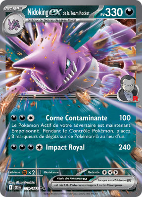 Carte Pokémon Nidoking-ex de la Team Rocket 119/182 Double rare Rivalités Destinées