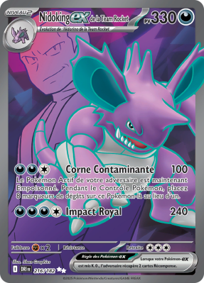 Carte Pokémon Nidoking-ex de la Team Rocket 216/182 Ultra Rare Rivalités Destinées