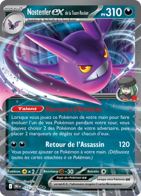 Carte Pokémon Nostenfer-ex de la Team Rocket 122/182 Double rare Rivalités Destinées