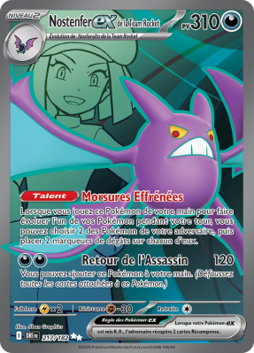 Carte Pokémon Nostenfer-ex de la Team Rocket 217/182 Ultra Rare Rivalités Destinées