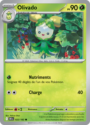 Carte Pokémon Olivado 022/182 Commune Rivalités Destinées