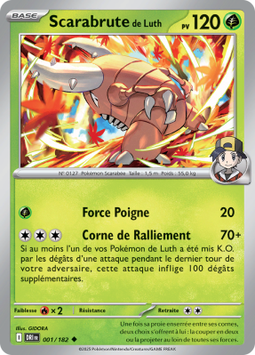 Carte Pokémon Scarabrute de Luth 001/182 Peu commune Rivalités Destinées
