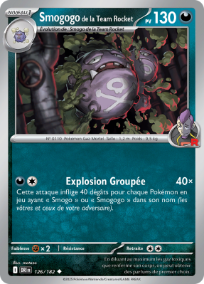 Carte Pokémon Smogogo de la Team Rocket 126/182 Peu commune Rivalités Destinées