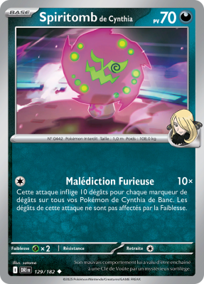 Carte Pokémon Spiritomb de Cynthia 129/182 Peu commune Rivalités Destinées