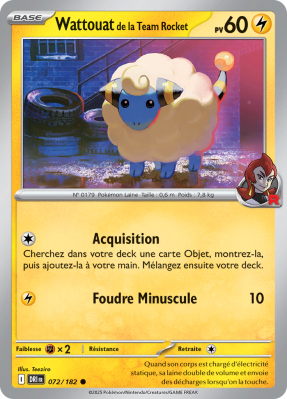 Carte Pokémon Wattouat de la Team Rocket 072/182 Commune Rivalités Destinées