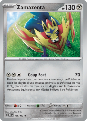 Carte Pokémon Zamazenta 146/182 Holographique Rivalités Destinées