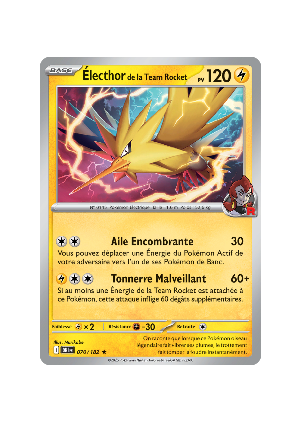 Électhor de la Team Rocket - Holo Rare 70/182 - Ecarlate et Violet 10 Rivalités Destinées - Fantasy Sphere