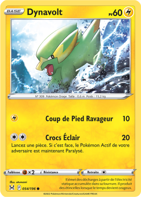 Carte Pokémon Dynavolt 054/196 Commune Origine Perdue