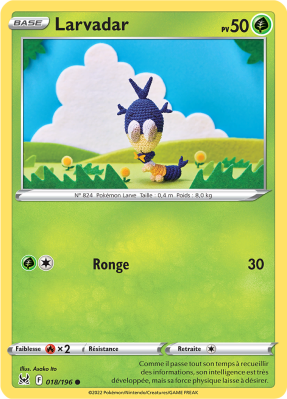 Carte Pokémon Larvadar 018/196 Commune Origine Perdue