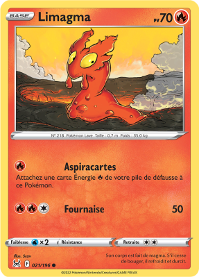 Carte Pokémon Limagma 021/196 Commune Origine Perdue