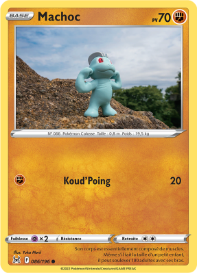 Carte Pokémon Machoc 086/196 Commune Origine Perdue